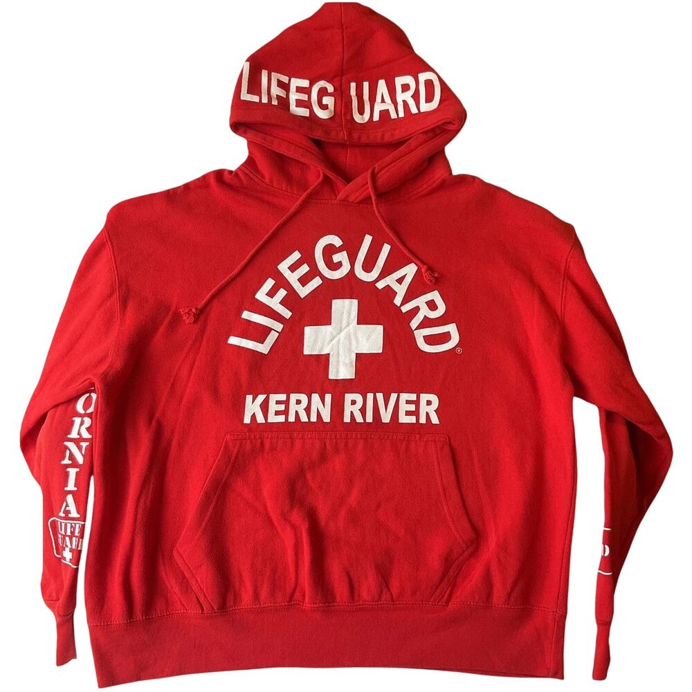 Lifeguard Products Men Hoodie XL Red Fleece Kern River Activewear Long Sleeve